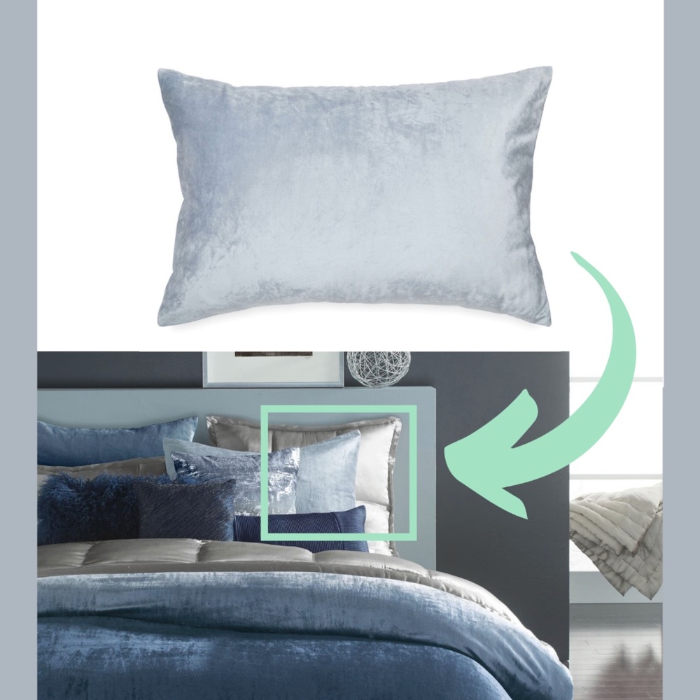 NIB $190 Donna Karen [ 1 ] Standard / Queen Velvet Ocean Pillow Sham #372‎
